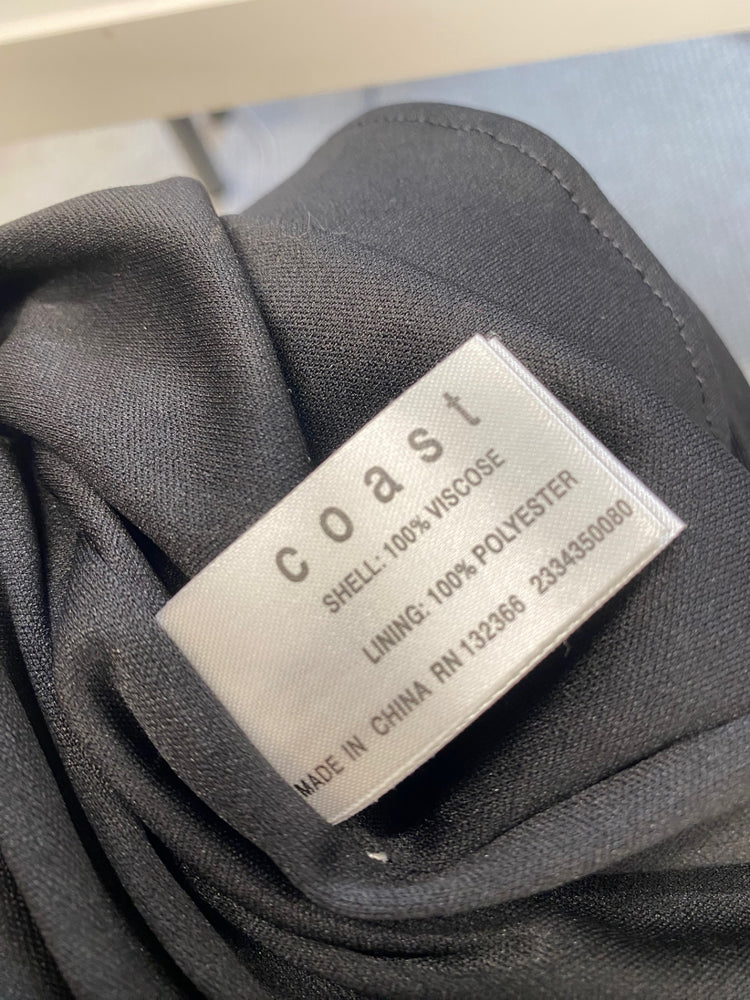 Fabulous Coast Dress UK 14 Black wrap side tie dress formal JF463