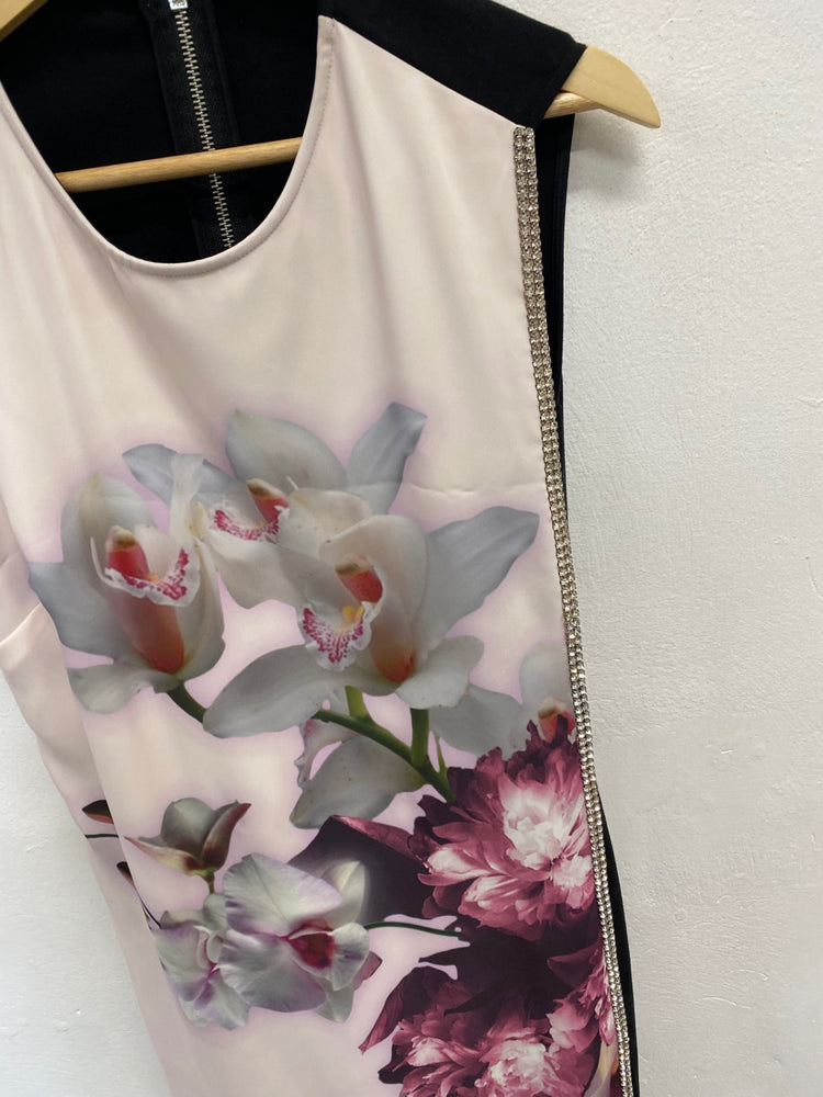 Fabulous Ted Baker Dress UK 10 Rose floral diamanté JF463