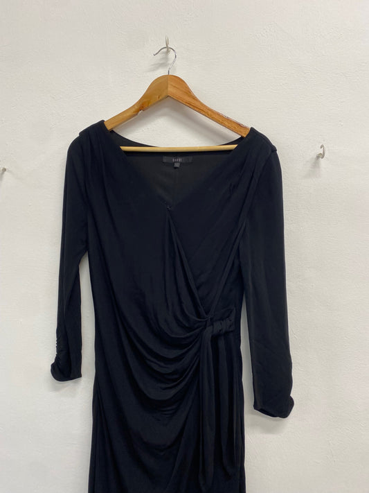 Fabulous Coast Dress UK 14 Black wrap side tie dress formal JF463