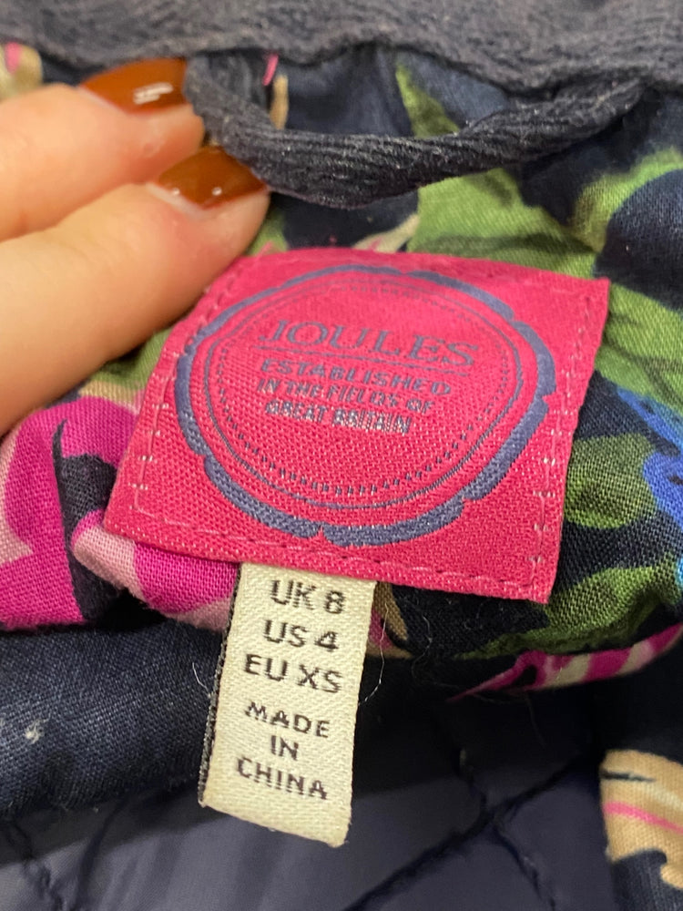 Fabulous Joules Hampton Quilted jacket UK 8 Navy blue TG465