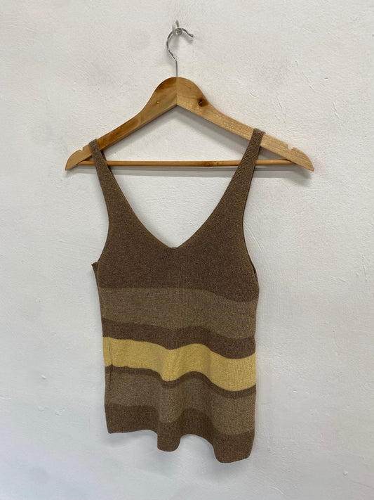 Fabulous REISS maria Tank Top UK XS Gold yellow metallic sparkle TG465