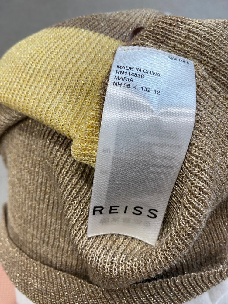 Fabulous REISS maria Tank Top UK XS Gold yellow metallic sparkle TG465