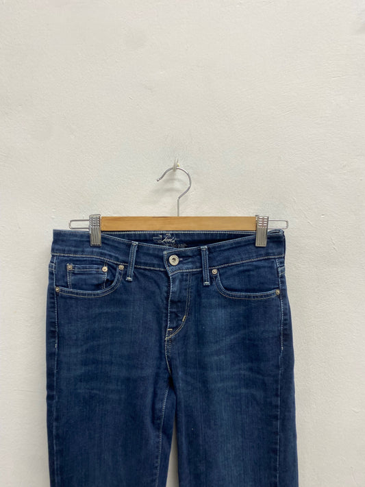 Fabulous Levi's Straight Cut slight curve Jeans W26" L30 Dark Blue AP464