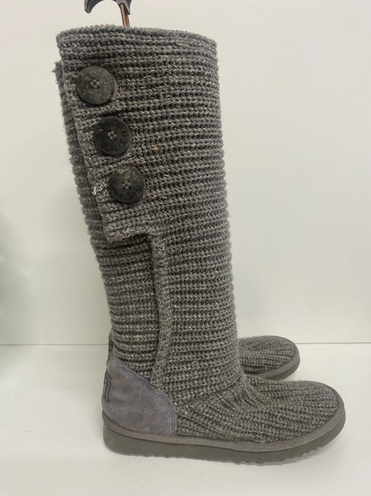 Fabulous UGG Candy Boots UK4.5 Grey knee high fold down TG465