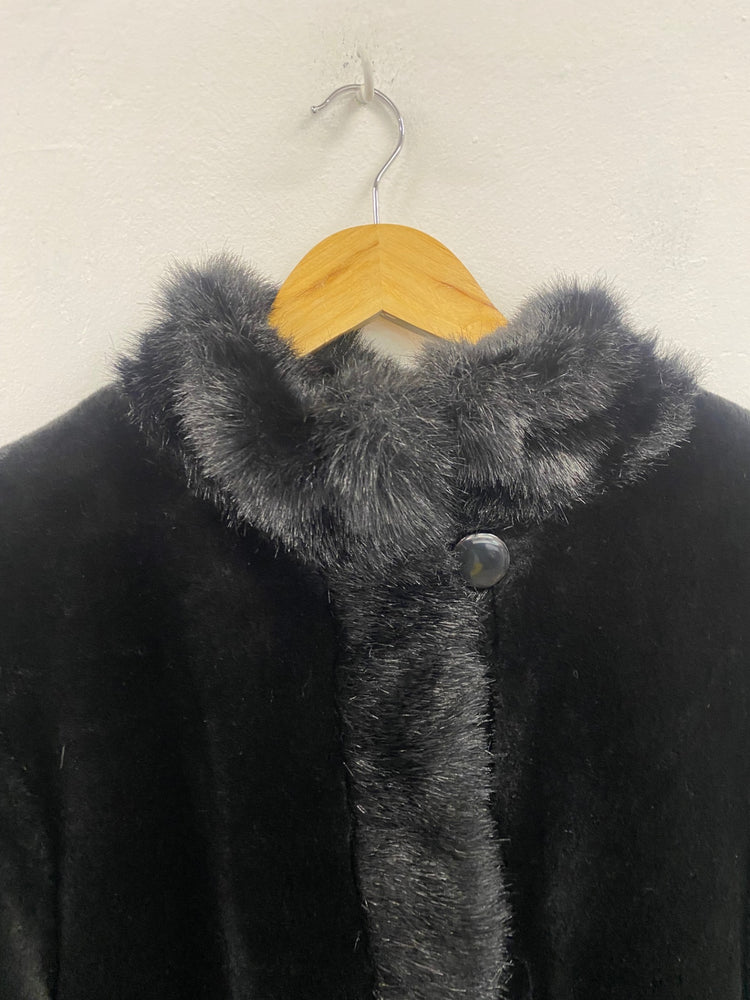 Fabulous Dennis Basso Reversible classic Faux Fur Coat UKS Black AW002