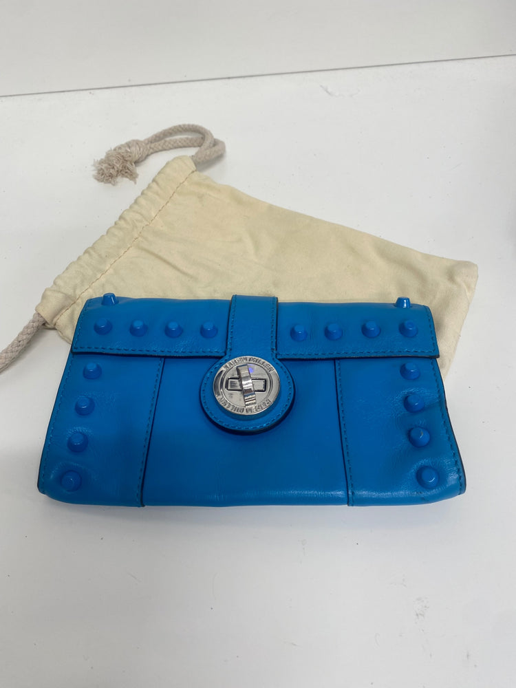 Fabulous Y2K Rare Karen Millen blue studded Purse One size leather TG465