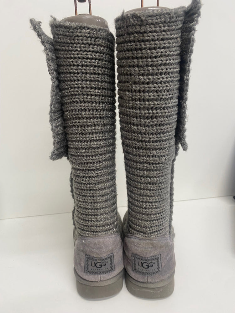 Fabulous UGG Candy Boots UK4.5 Grey knee high fold down TG465
