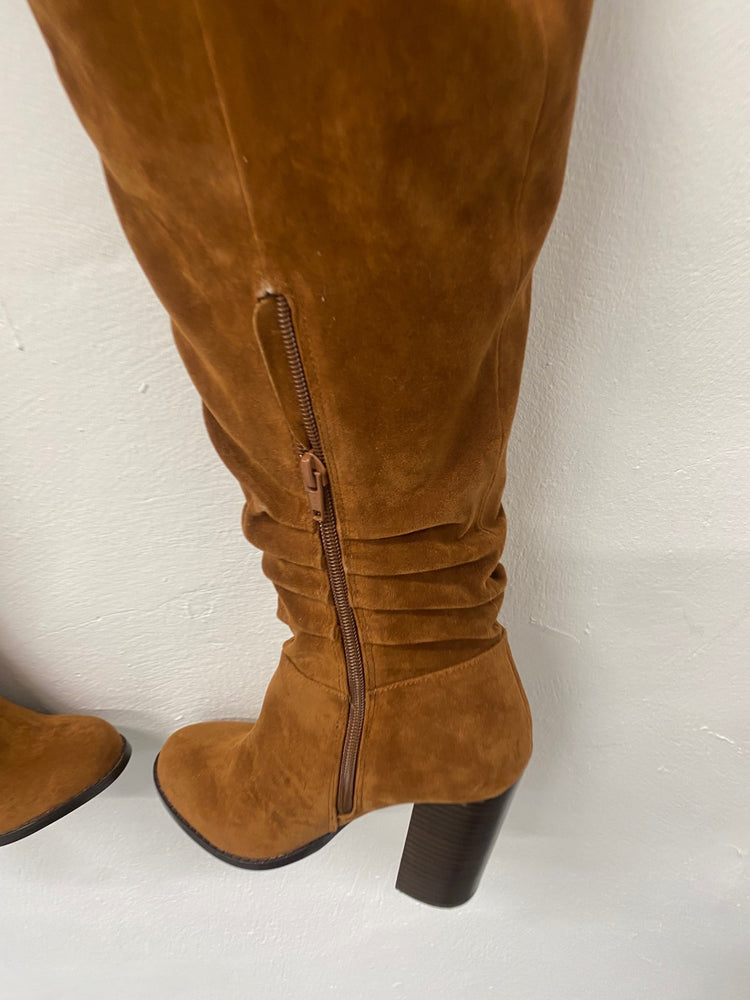 Fabulous Miss KG Venice over knee Boots UK4 Tan Boho chic TG465