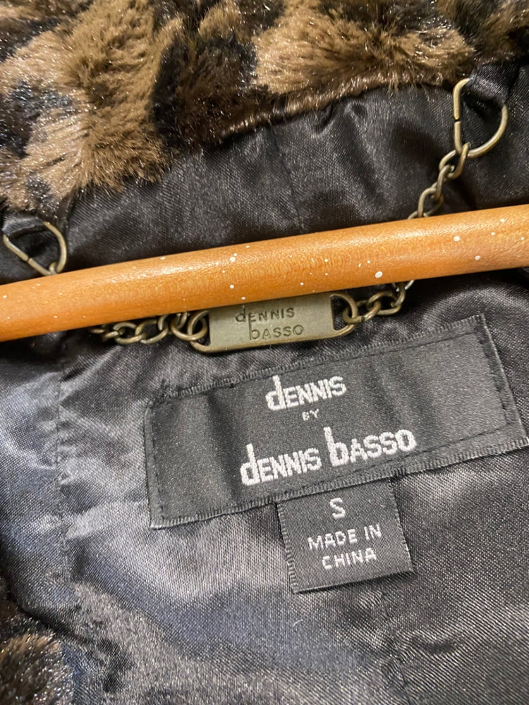 Fabulous Dennis Basso chocolate leopard Faux Fur Coat UKS Brown & Black Leopard Print AW002