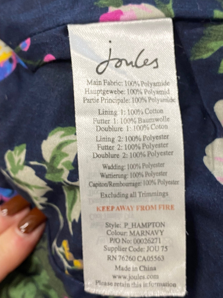 Fabulous Joules Hampton Quilted jacket UK 8 Navy blue TG465