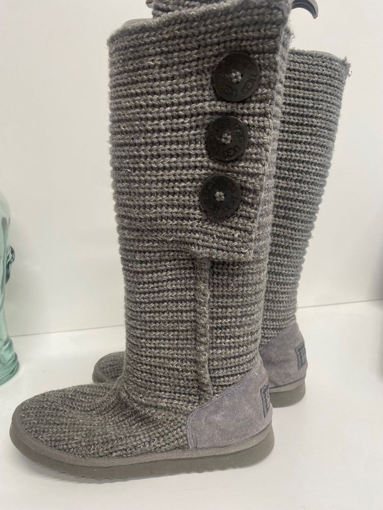 Fabulous UGG Candy Boots UK4.5 Grey knee high fold down TG465