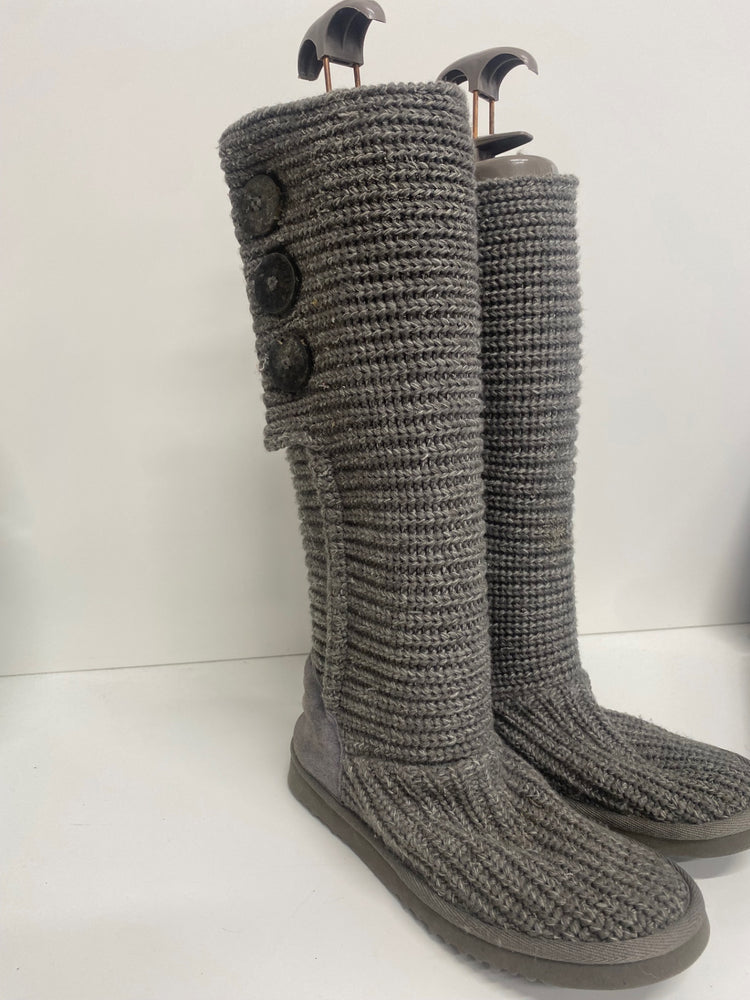 Fabulous UGG Candy Boots UK4.5 Grey knee high fold down TG465