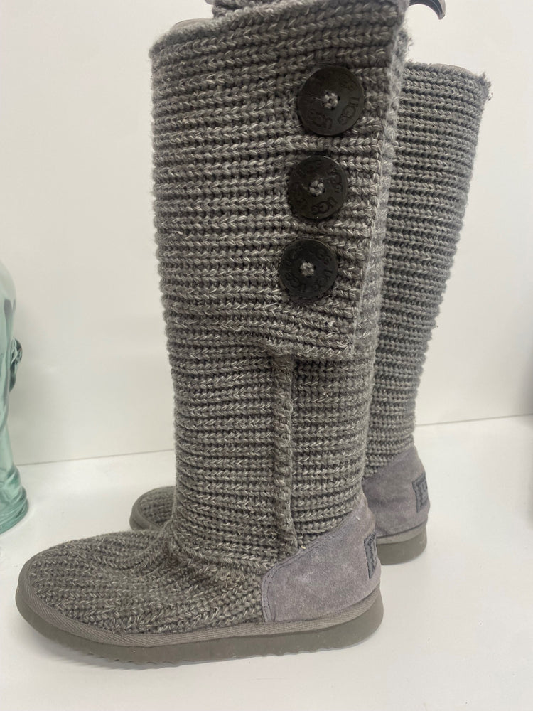 Fabulous UGG Candy Boots UK4.5 Grey knee high fold down TG465