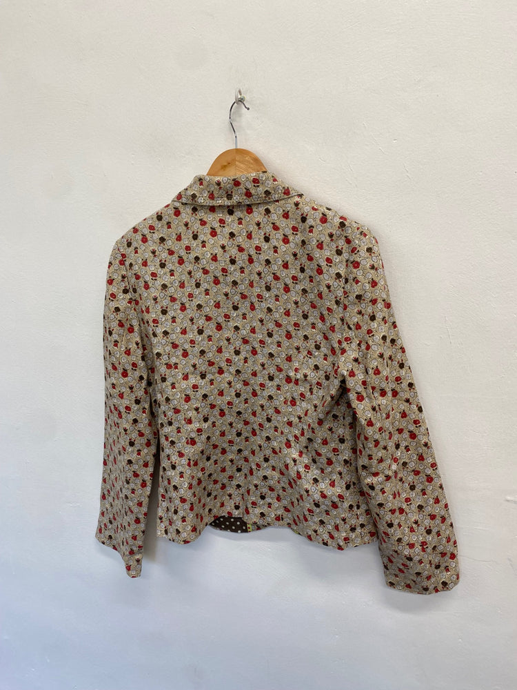 Fabulous Boden Blazer UK 14 Beige floral linen cottage core AS466