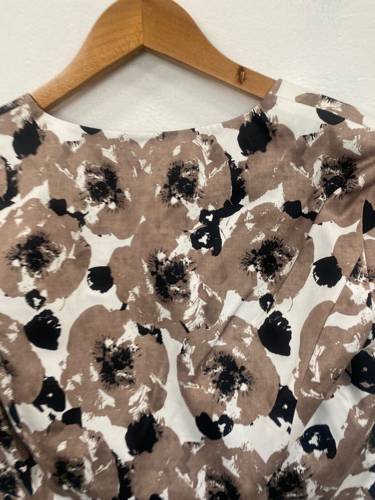 Fabulous Laura Ashley Poppy Occasion Dress Uk14 Beige & black AS466