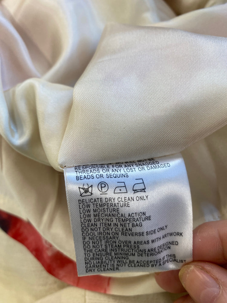 Fabulous Inspirato floral MOB Dress Uk14 Cream and Red AS466