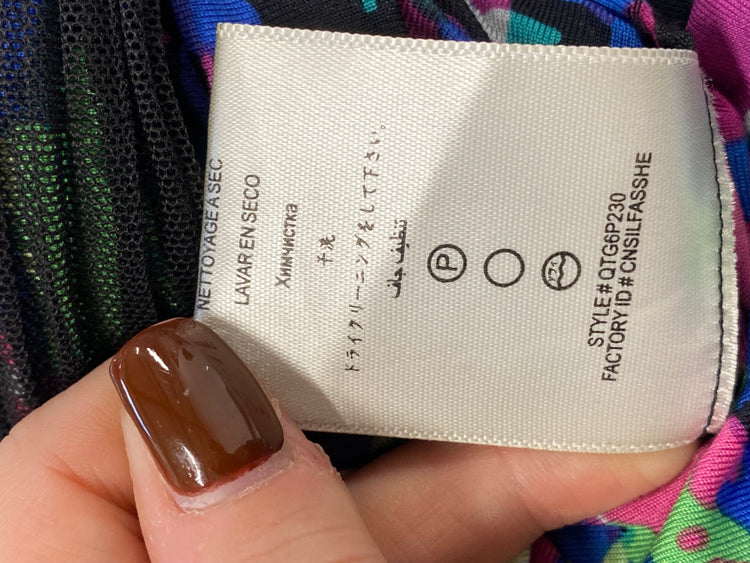 Fabulous BCBG Maxazria Mini dress UK XS Black mesh sequin party TG465