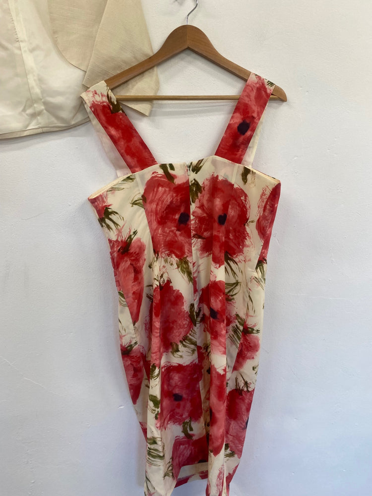Fabulous Inspirato floral MOB Dress Uk14 Cream and Red AS466