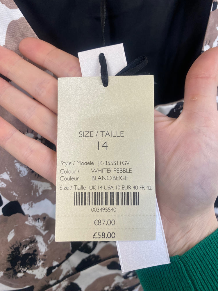 Fabulous Laura Ashley Poppy Occasion Dress Uk14 Beige & black AS466