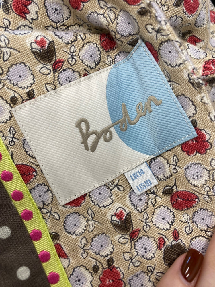 Fabulous Boden Blazer UK 14 Beige floral linen cottage core AS466