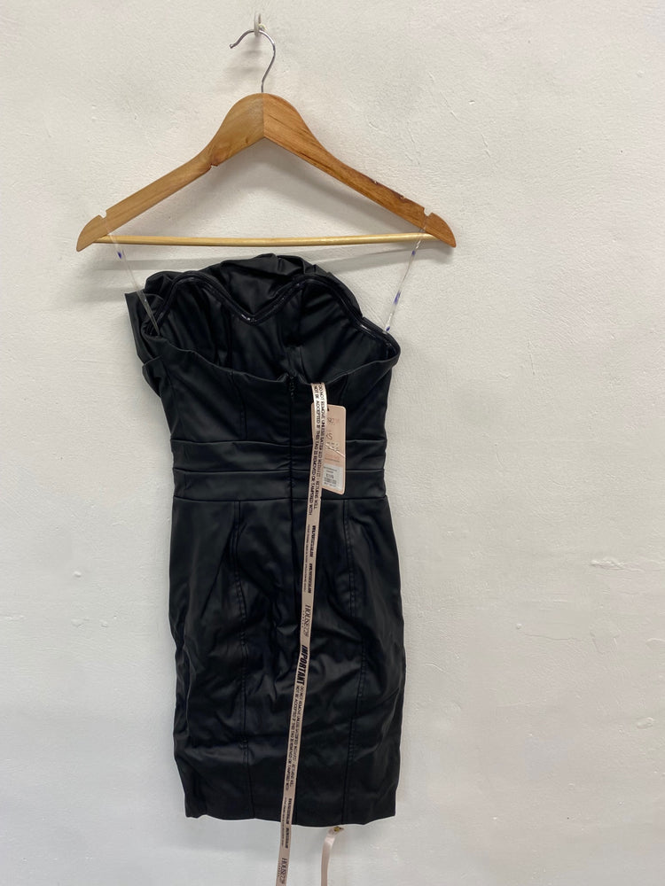 Fabulous House of CB faux leather Mini Dress UK XS Black TG465