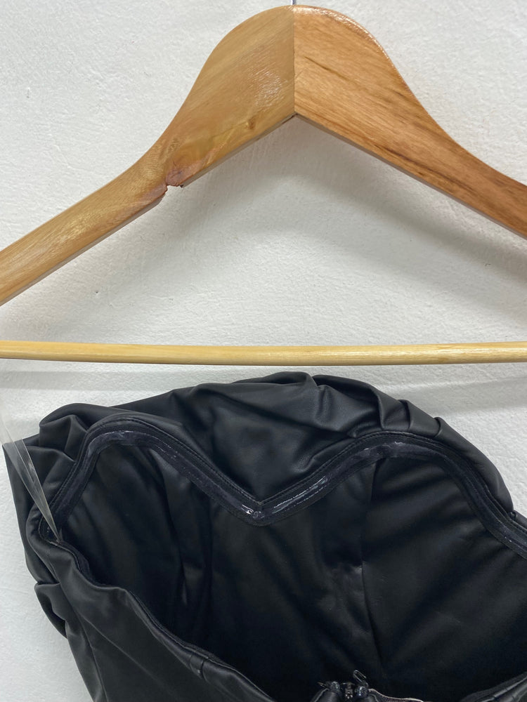 Fabulous House of CB faux leather Mini Dress UK XS Black TG465