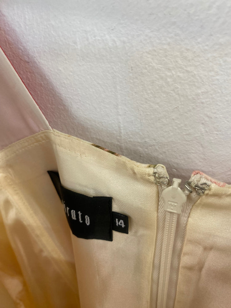 Fabulous Inspirato floral MOB Dress Uk14 Cream and Red AS466