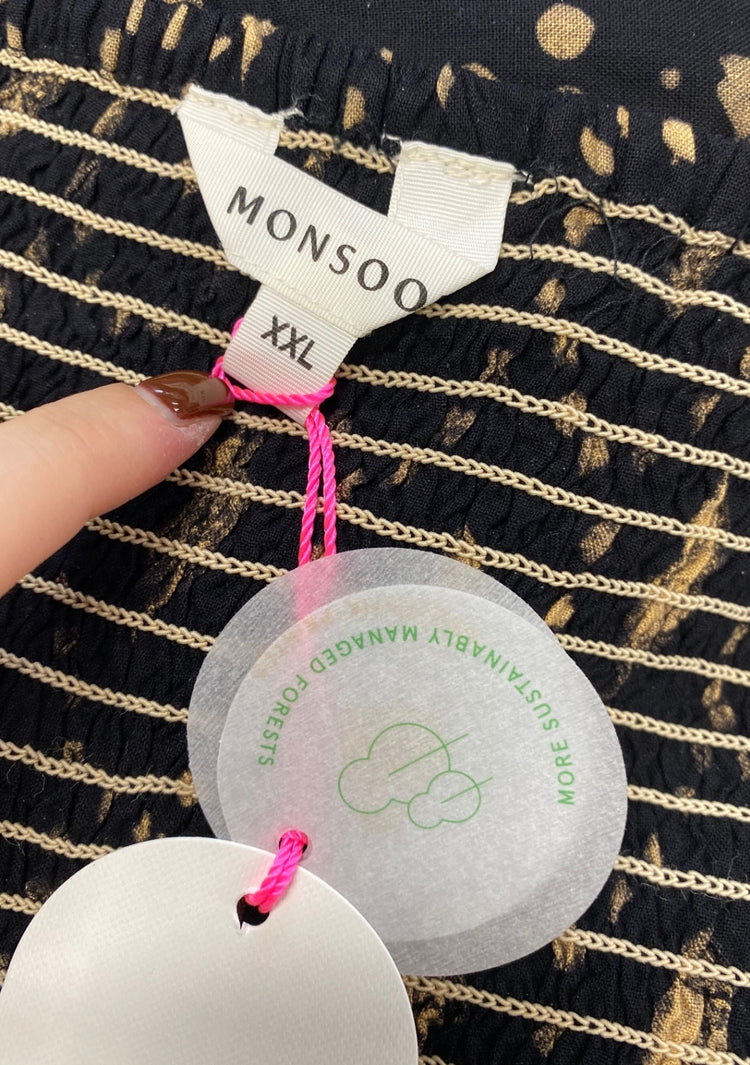 Fabulous Monsoon Jumpsuit UK XXL Black and Gold pattern CC001