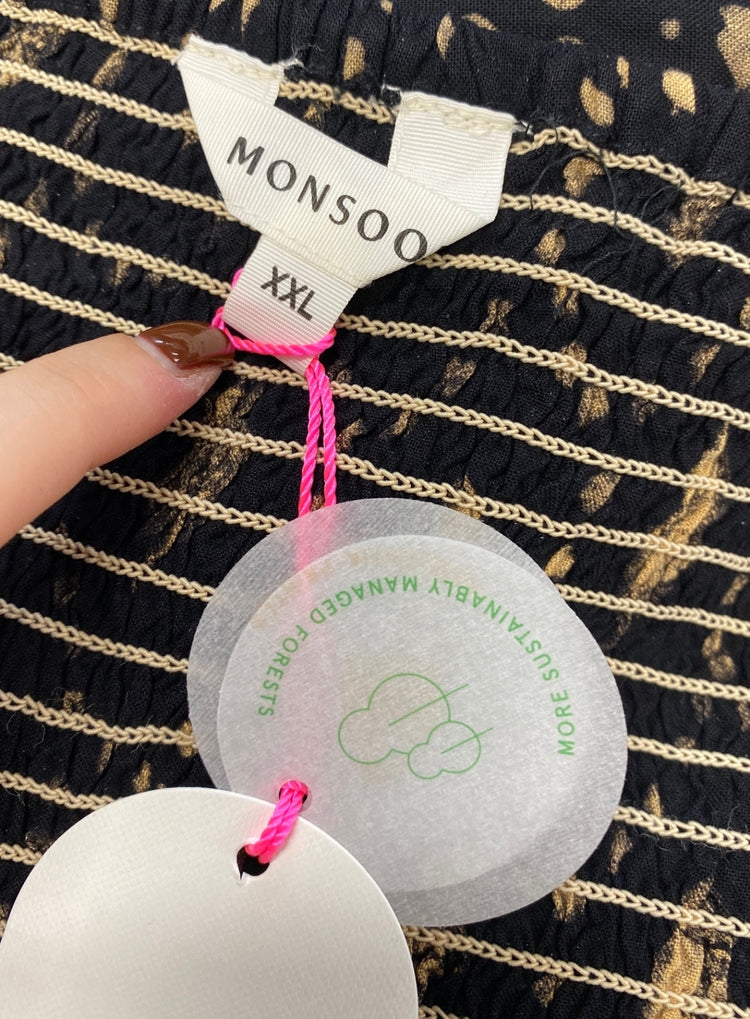 Fabulous Monsoon Jumpsuit UK XXL Black and Gold pattern CC001