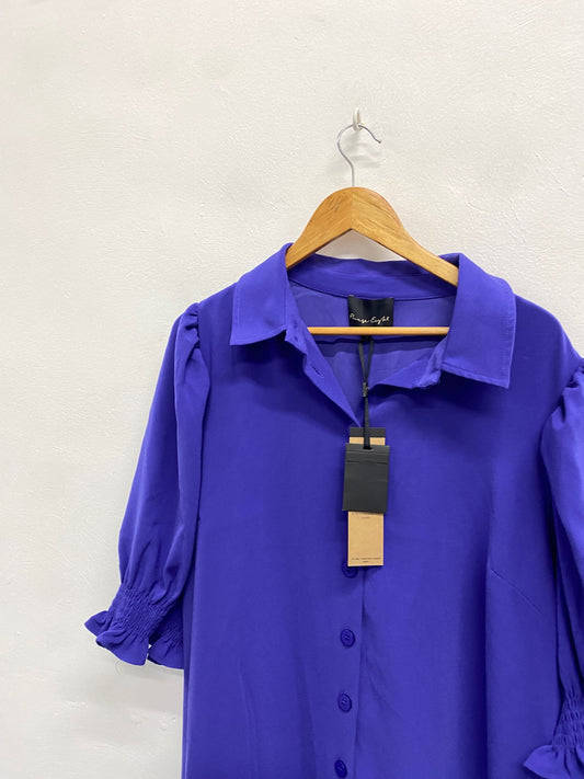 Fabulous Phase Eight candice Shirt Dress UK 22 Purple CC001