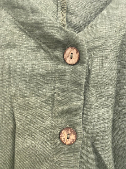 Fabulous Woollovers Linen Lidaxi shirt Dress Uk16 Khaki SM467