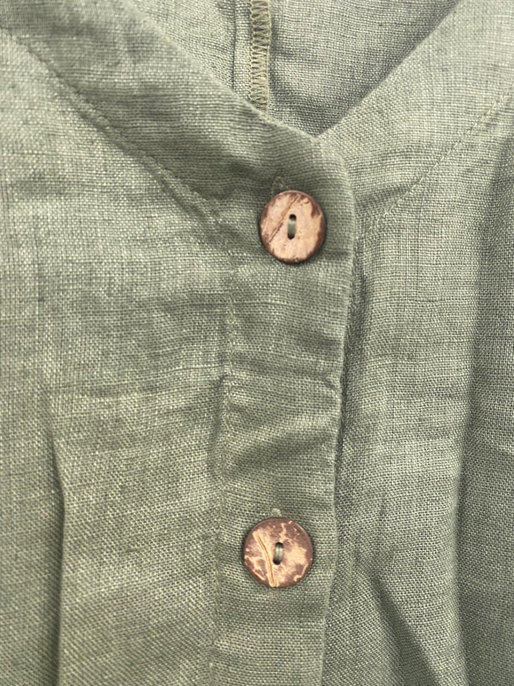 Fabulous Woollovers Linen Lidaxi shirt Dress Uk16 Khaki SM467