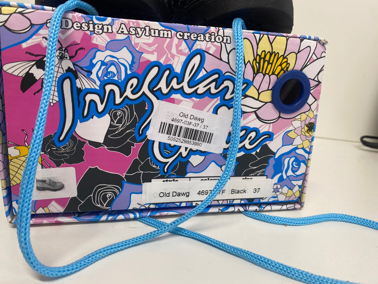 Fabulous Irregular Choice Loafers UK4 Black Glitter CC001