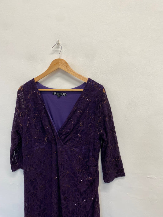 Fabulous Joanna Hope sequin evening Dress UK 22 Purple SM467