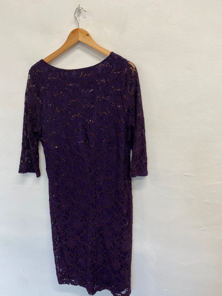 Fabulous Joanna Hope sequin evening Dress UK 22 Purple SM467