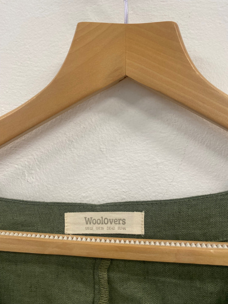 Fabulous Woollovers Linen Lidaxi shirt Dress Uk16 Khaki SM467