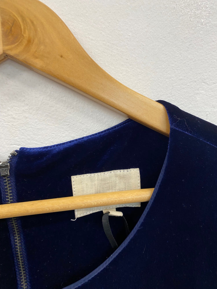 Fabulous Phase Eight pleated back Dress Uk16 Midnight Blue EP468