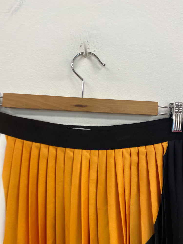 Fabulous Jigsaw pleated midi Skirt Uk14 amber & blue stunning GM143