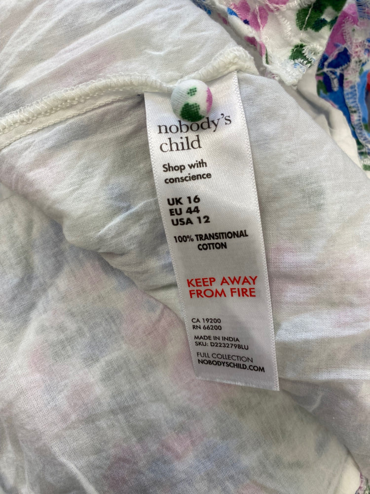 Fabulous Nobody’s Child Felicia Dress UK 16 Blue pink floral EP468