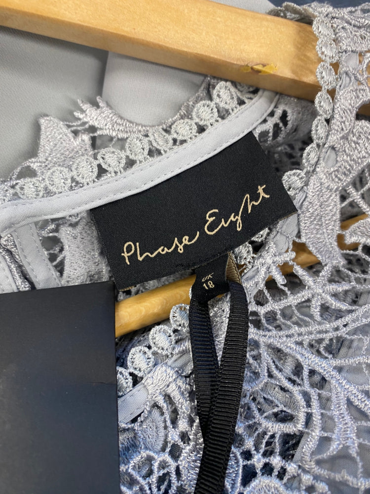 Fabulous Phase Eight Alisha Mineral Dress UK18 Soft blue grey New Occasion EP468