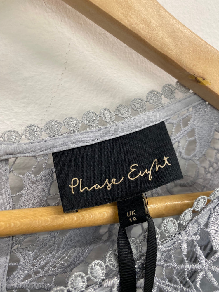 Fabulous Phase Eight Alisha Mineral Dress UK18 Soft blue grey New Occasion EP468