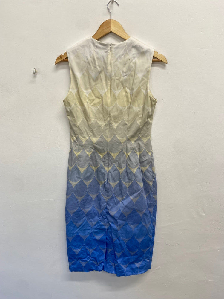 Fabulous Jonathan Saunders Dress UK 14 Blue cream geometric GM143