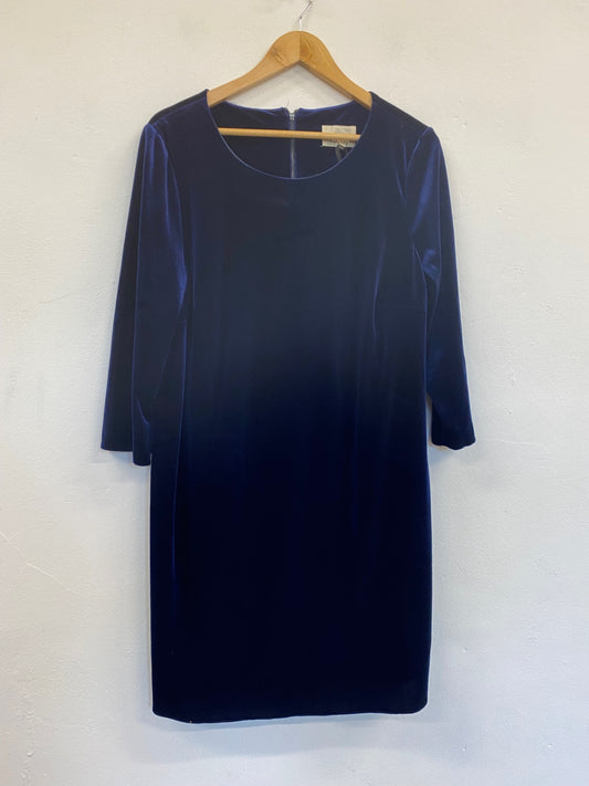 Fabulous Phase Eight pleated back Dress Uk16 Midnight Blue EP468