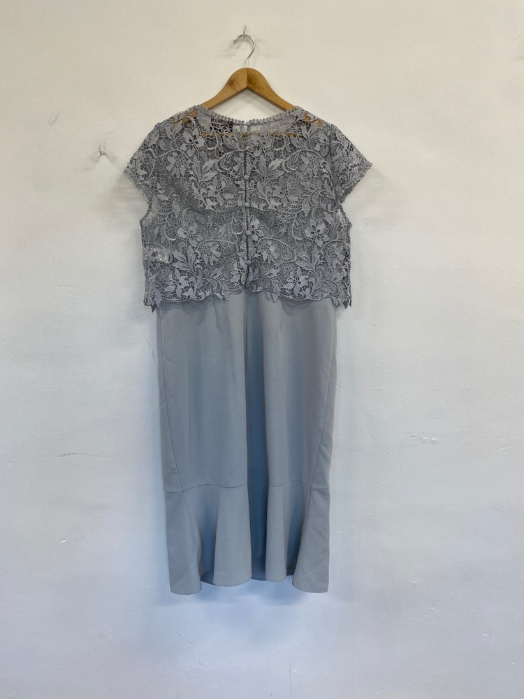 Fabulous Phase Eight Alisha Mineral Dress UK18 Soft blue grey New Occasion EP468