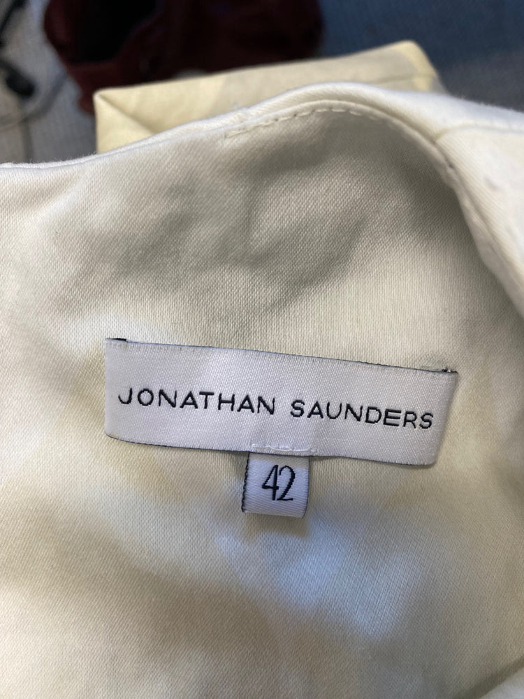 Fabulous Jonathan Saunders Dress UK 14 Blue cream geometric GM143