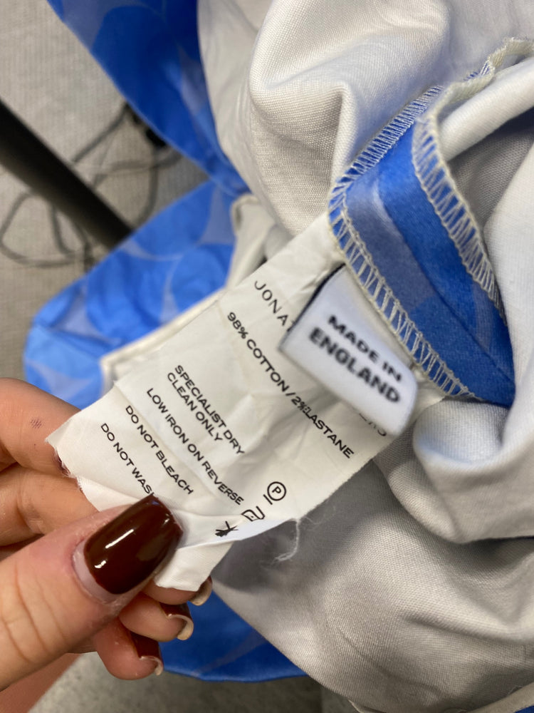 Fabulous Jonathan Saunders Dress UK 14 Blue cream geometric GM143