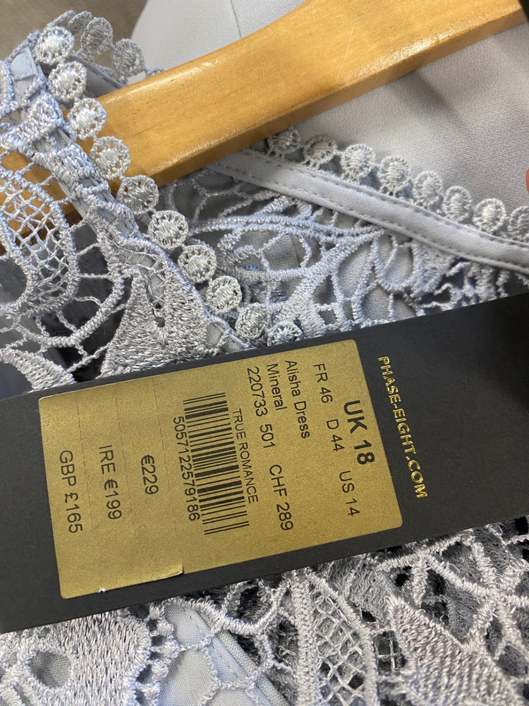 Fabulous Phase Eight Alisha Mineral Dress UK18 Soft blue grey New Occasion EP468
