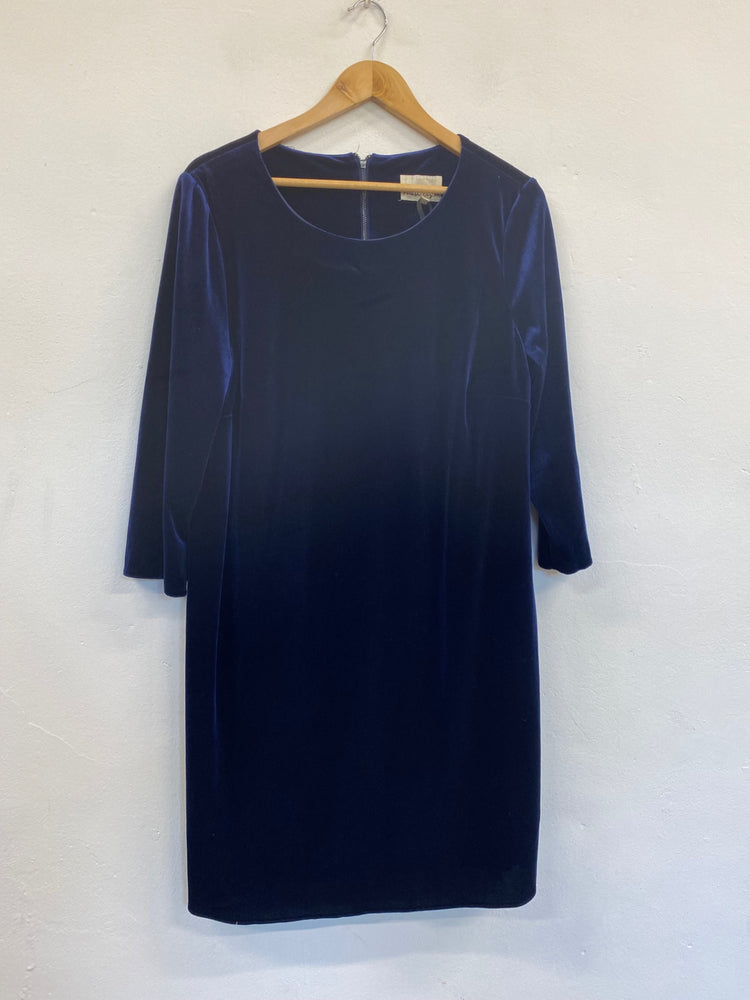Fabulous Phase Eight pleated back Dress Uk16 Midnight Blue EP468