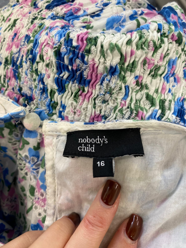 Fabulous Nobody’s Child Felicia Dress UK 16 Blue pink floral EP468