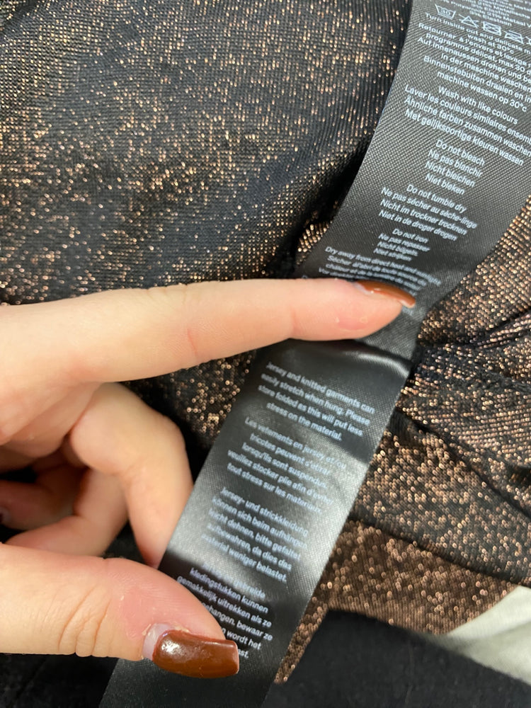 Fabulous Reiss Dress UK 12 Brown metallic glitter maxi T-shirt dress EP468